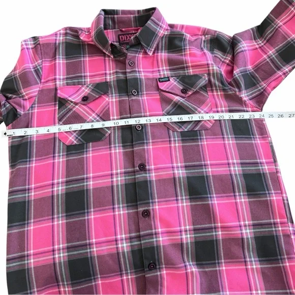 Dixxon x Shreddy Shred Till You're Dead Pink Plaid Flannel Size L